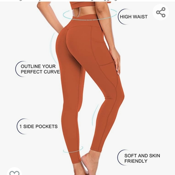 Leggings Crossover High Waisted Design With Side Pocket Sz Large 10 NWT - Picture 4 of 13